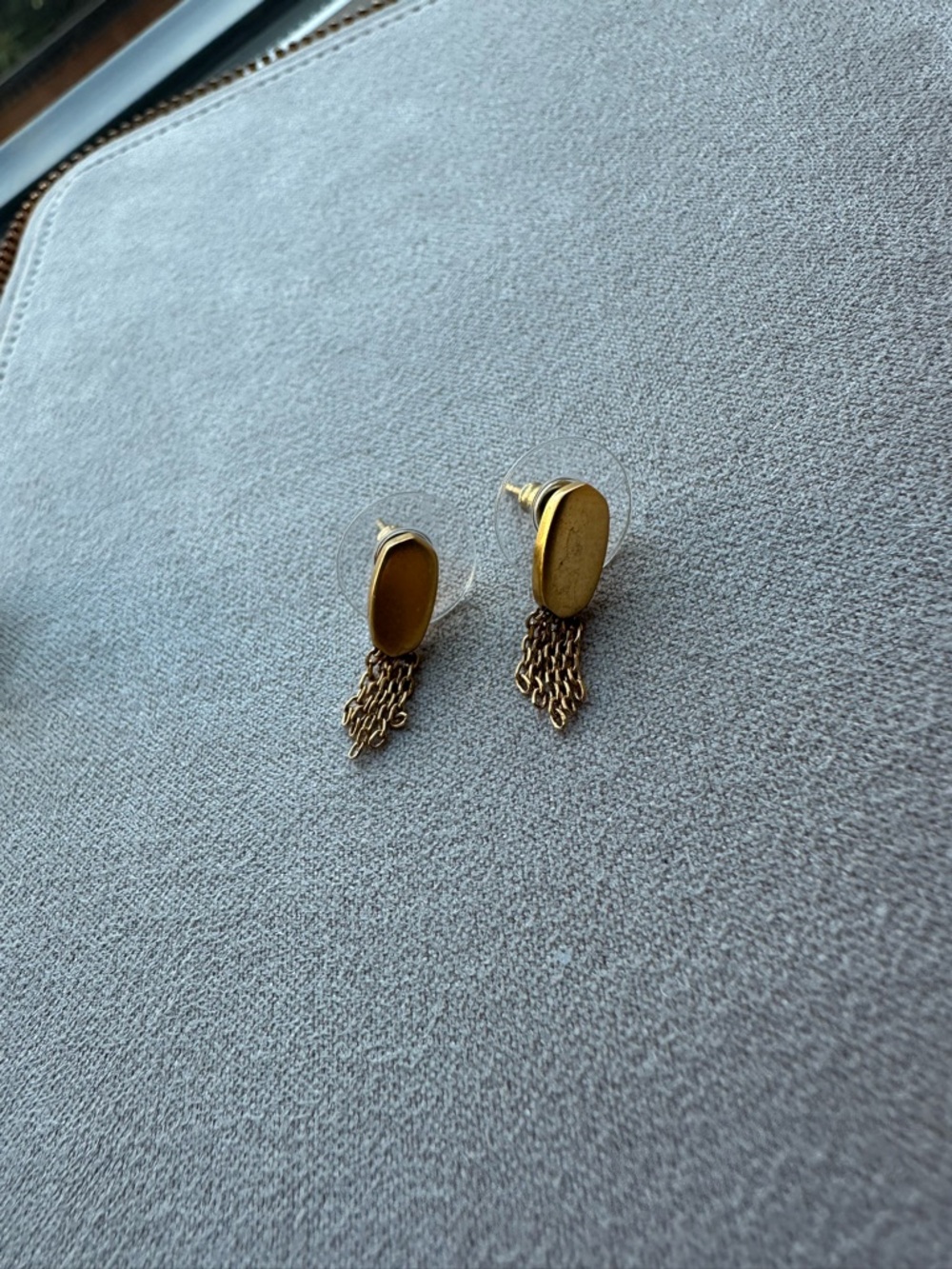 Kendra Scott Vintage Gold Oval Drop Chain Fringe Earrings - Women Jewelry